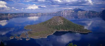 little island on a lake