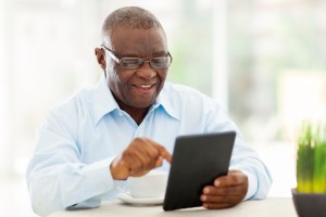 man using a tablet